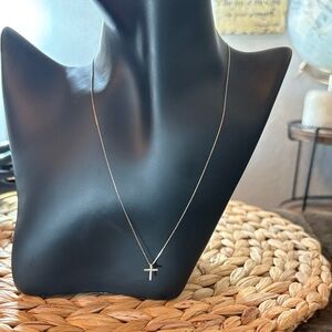 Elegant 14k gold and diamond Cross Necklace